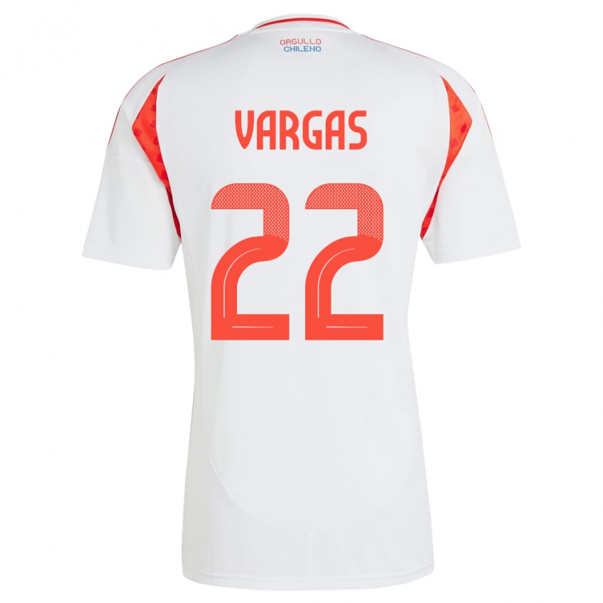 Uomo Maglia Cile Diego Vargas #22 Bianco Kit Gara Away 24-26 Maglietta