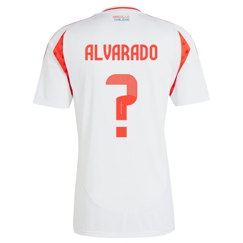 Uomo Maglia Cile José Alvarado #0 Bianco Kit Gara Away 24-26 Maglietta