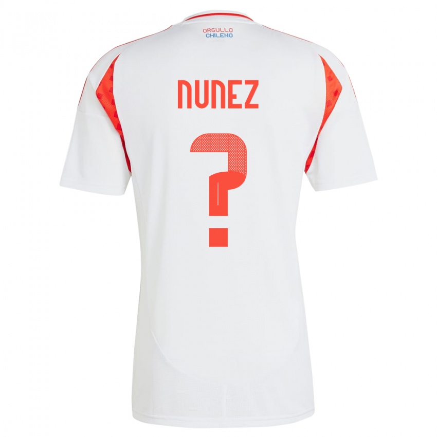 Uomo Maglia Cile Renato Nuñez #0 Bianco Kit Gara Away 24-26 Maglietta