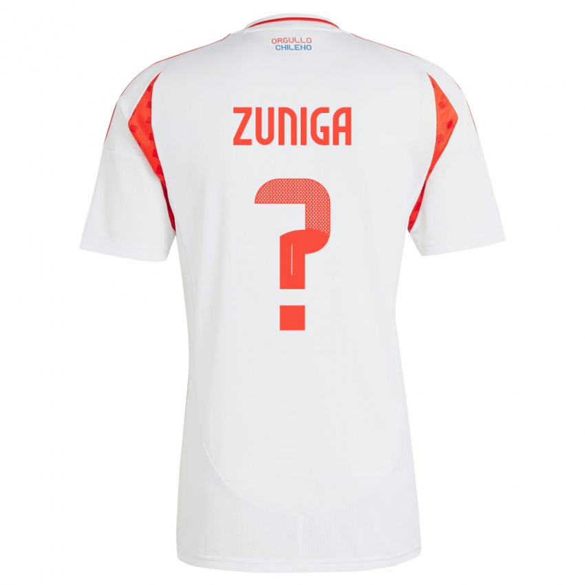 Uomo Maglia Cile Máximo Zúñiga #0 Bianco Kit Gara Away 24-26 Maglietta