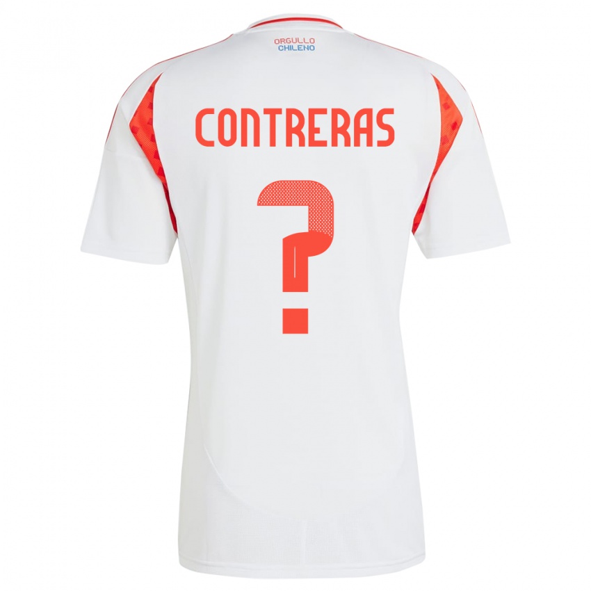 Uomo Maglia Cile Mathías Contreras #0 Bianco Kit Gara Away 24-26 Maglietta