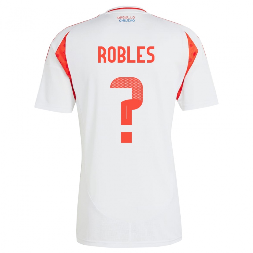 Uomo Maglia Cile Diego Robles #0 Bianco Kit Gara Away 24-26 Maglietta