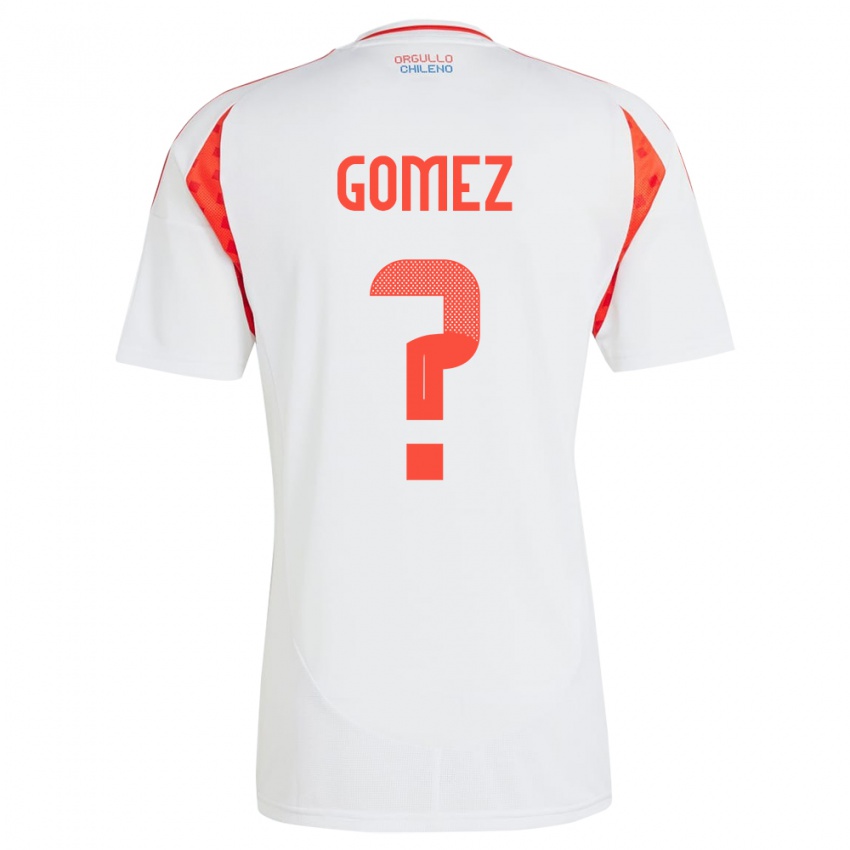 Uomo Maglia Cile Cristóbal Gómez #0 Bianco Kit Gara Away 24-26 Maglietta