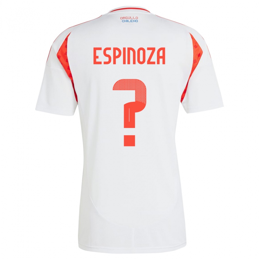 Uomo Maglia Cile Gali Espinoza #0 Bianco Kit Gara Away 24-26 Maglietta