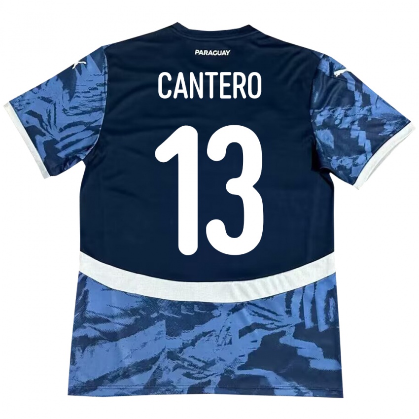 Uomo Maglia Paraguay Alexis Cantero #13 Blu Kit Gara Away 24-26 Maglietta