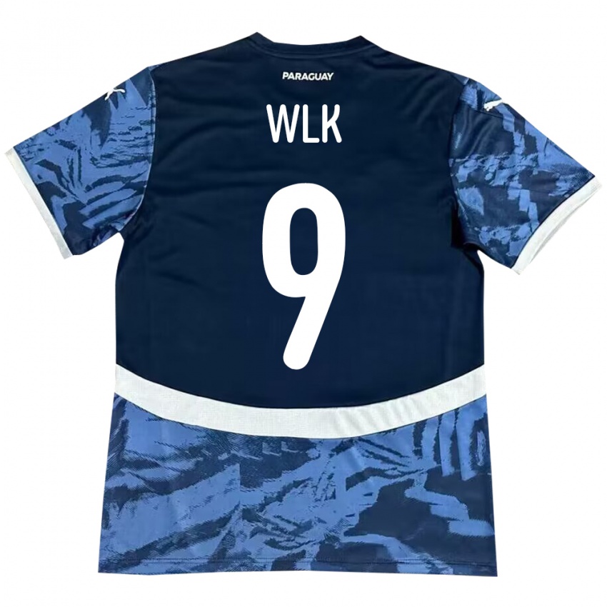 Uomo Maglia Paraguay Allan Wlk #9 Blu Kit Gara Away 24-26 Maglietta