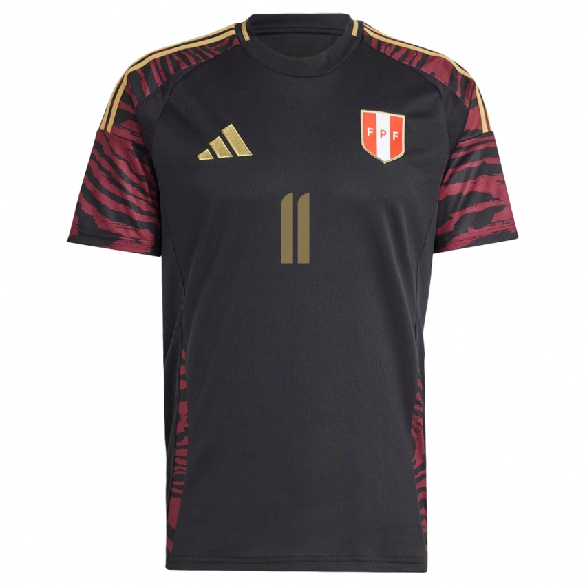 Uomo Maglia Perù Diether Vásquez #11 Nero Kit Gara Away 24-26 Maglietta