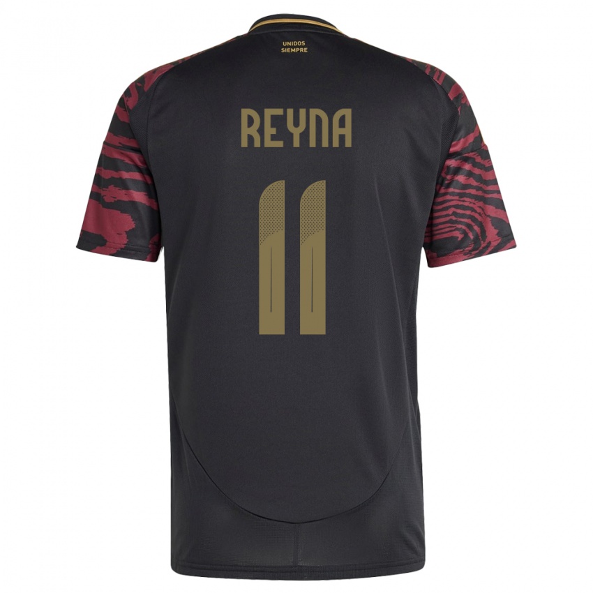 Uomo Maglia Perù Bryan Reyna #11 Nero Kit Gara Away 24-26 Maglietta