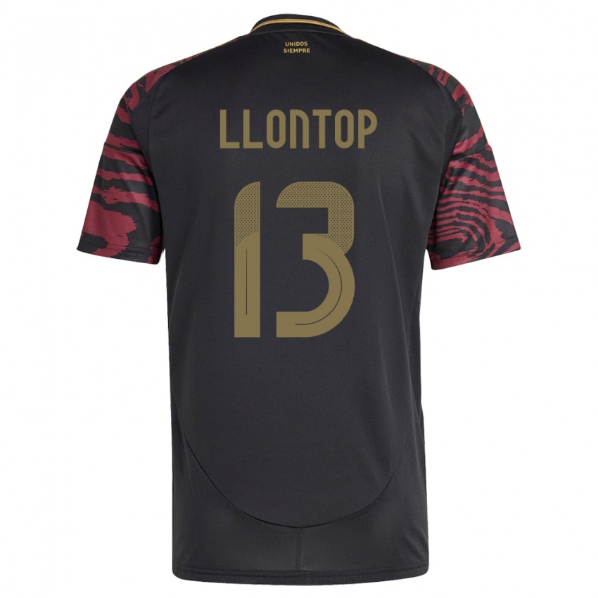 Uomo Maglia Perù Mathías Llontop #13 Nero Kit Gara Away 24-26 Maglietta