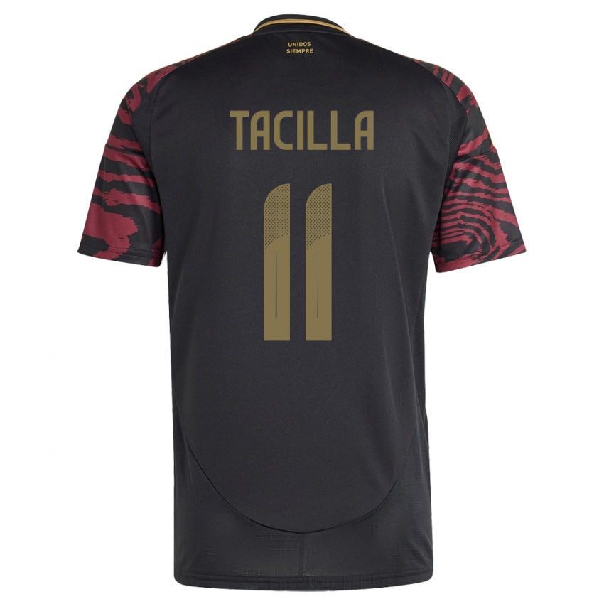 Uomo Maglia Perù Yomira Tacilla #11 Nero Kit Gara Away 24-26 Maglietta