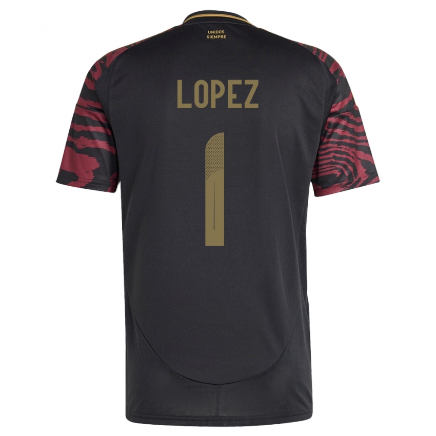 Uomo Maglia Perù Karla Lopez #1 Nero Kit Gara Away 24-26 Maglietta