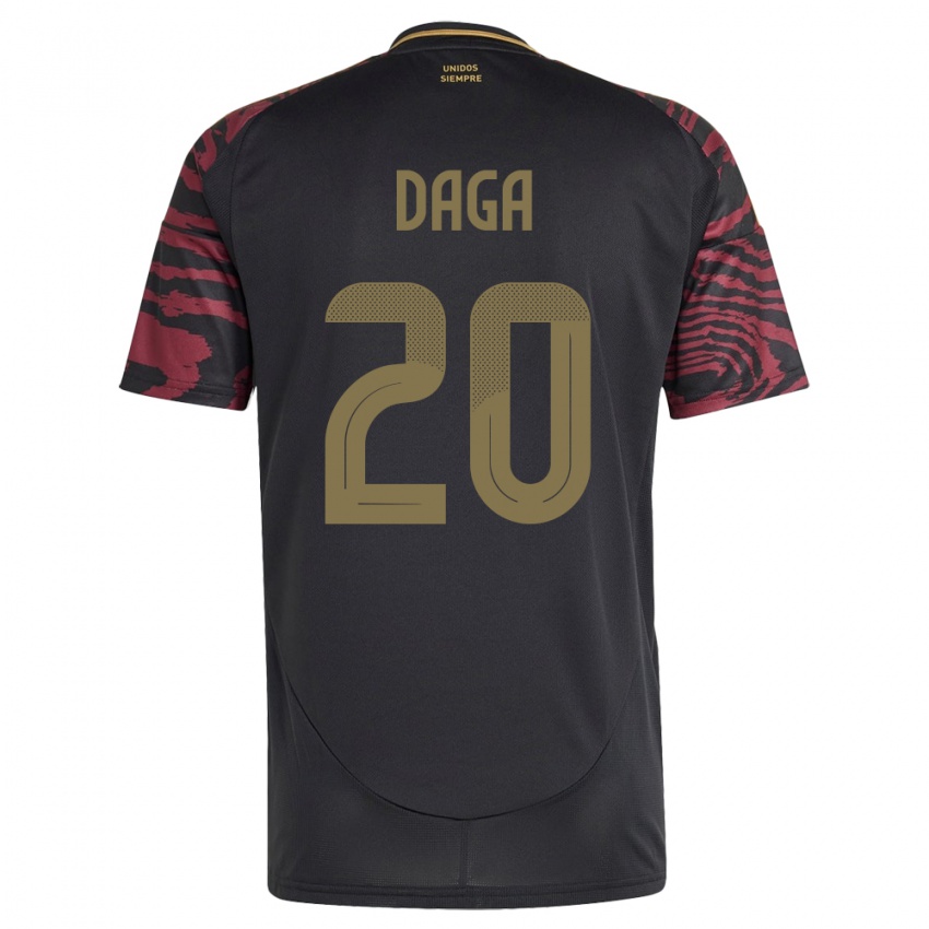 Uomo Maglia Perù Azucena Daga #20 Nero Kit Gara Away 24-26 Maglietta