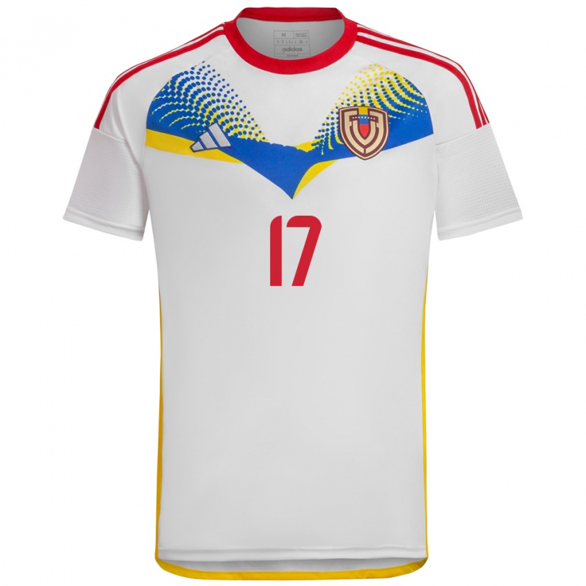 Uomo Maglia Venezuela Camila Pescatore #17 Bianco Kit Gara Away 24-26 Maglietta