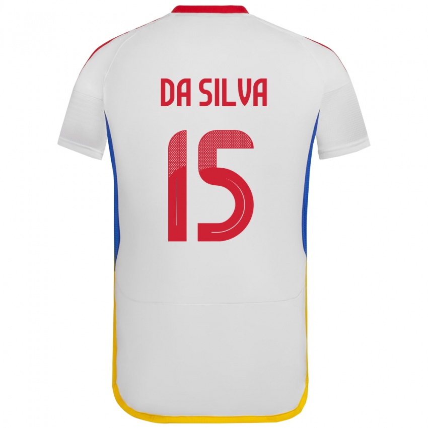 Uomo Maglia Venezuela Cesar Da Silva #15 Bianco Kit Gara Away 24-26 Maglietta