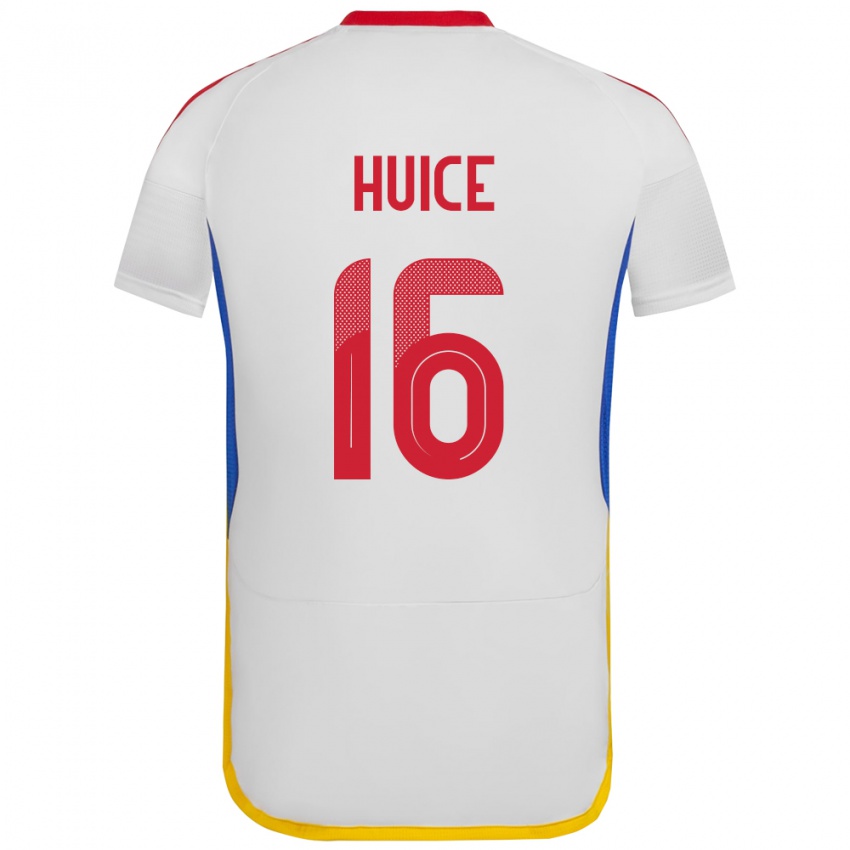 Uomo Maglia Venezuela Frangel Huice #16 Bianco Kit Gara Away 24-26 Maglietta