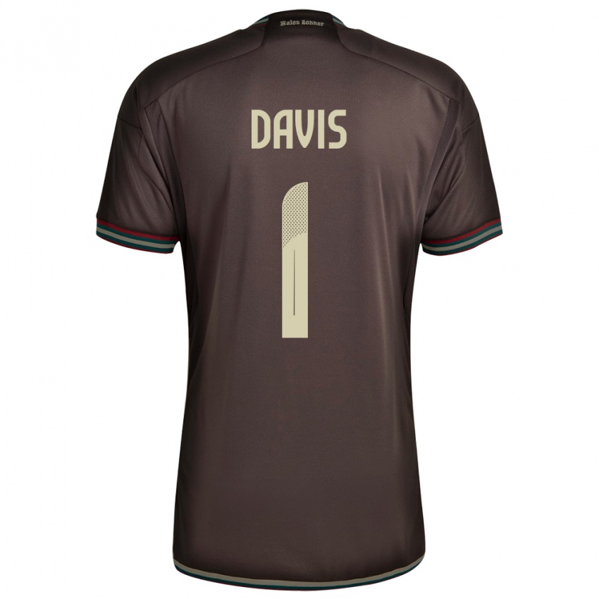 Uomo Maglia Giamaica Shaquan Davis #1 Marrone Notte Kit Gara Away 24-26 Maglietta