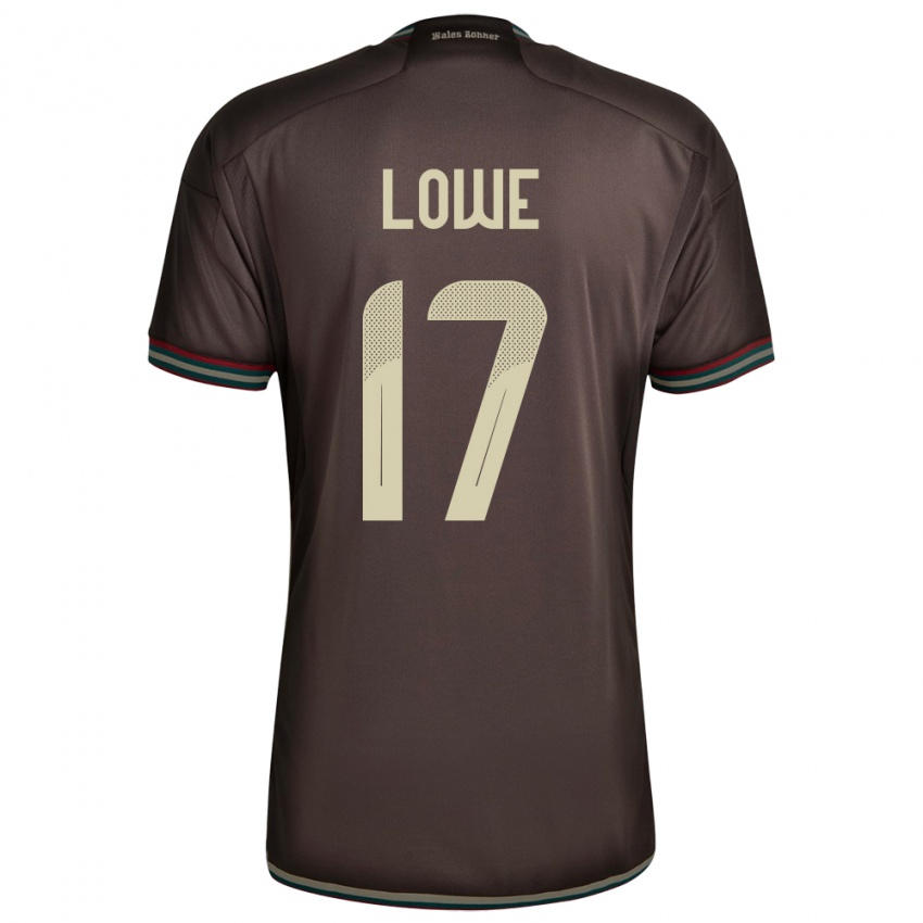 Uomo Maglia Giamaica Damion Lowe #17 Marrone Notte Kit Gara Away 24-26 Maglietta