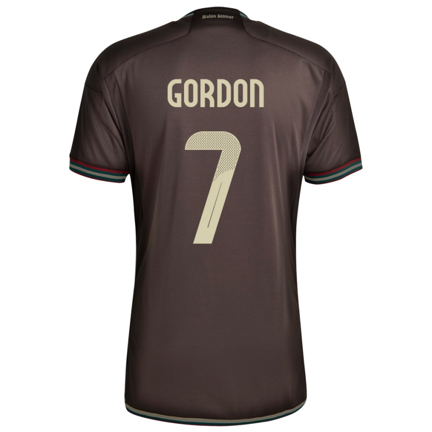 Uomo Maglia Giamaica Robino Gordon #7 Marrone Notte Kit Gara Away 24-26 Maglietta