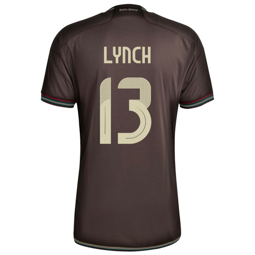 Uomo Maglia Giamaica Taywane Lynch #13 Marrone Notte Kit Gara Away 24-26 Maglietta