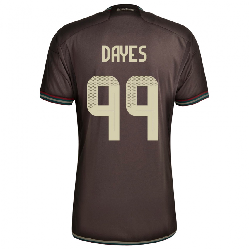 Uomo Maglia Giamaica Malikae Dayes #99 Marrone Notte Kit Gara Away 24-26 Maglietta