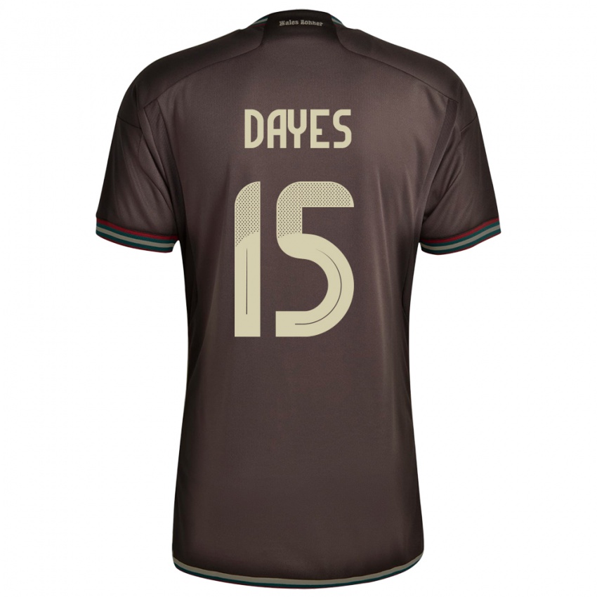 Uomo Maglia Giamaica Mikayla Dayes #15 Marrone Notte Kit Gara Away 24-26 Maglietta