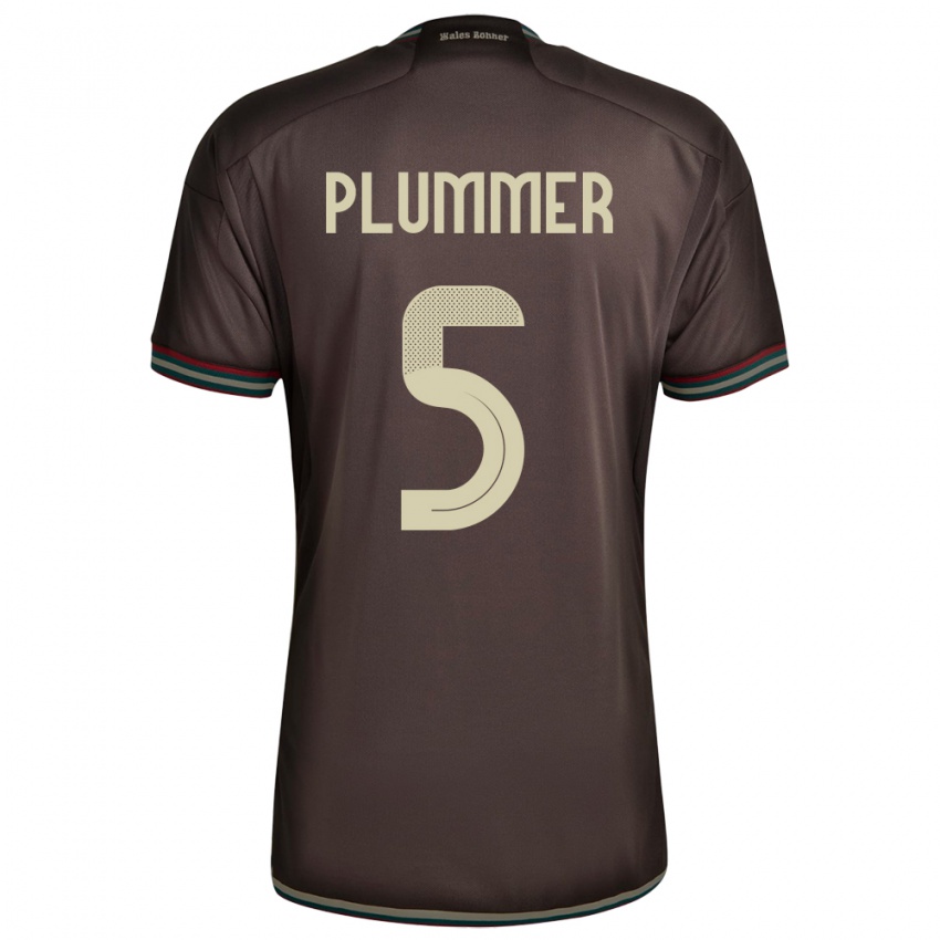 Uomo Maglia Giamaica Konya Plummer #5 Marrone Notte Kit Gara Away 24-26 Maglietta