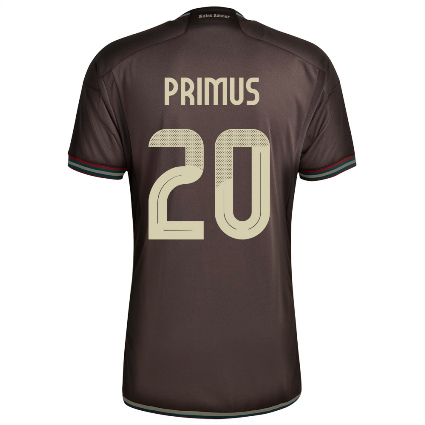 Uomo Maglia Giamaica Atlanta Primus #20 Marrone Notte Kit Gara Away 24-26 Maglietta