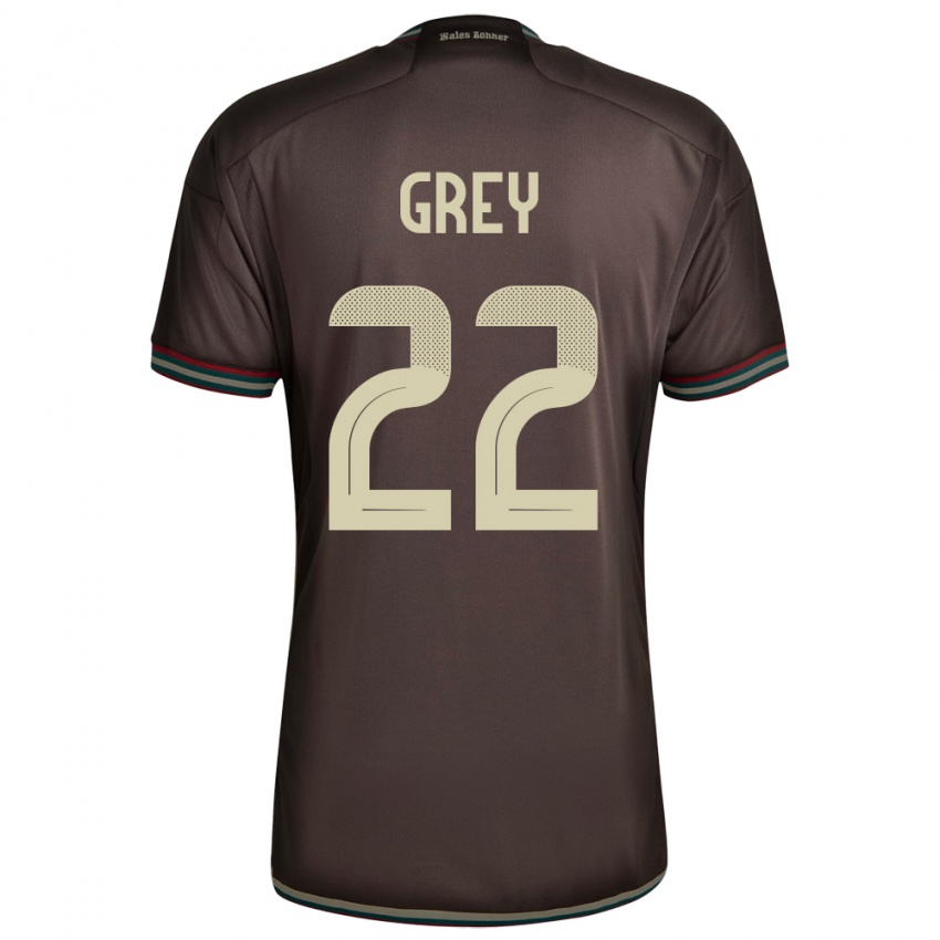 Uomo Maglia Giamaica Mireya Grey #22 Marrone Notte Kit Gara Away 24-26 Maglietta