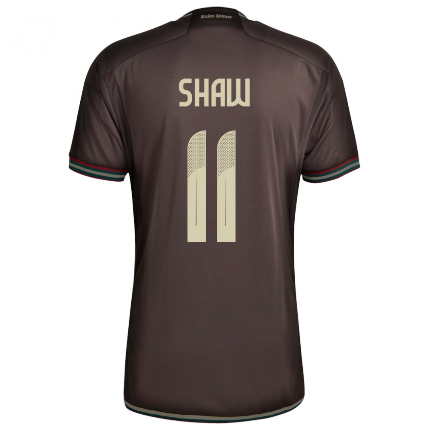 Uomo Maglia Giamaica Khadija Shaw #11 Marrone Notte Kit Gara Away 24-26 Maglietta