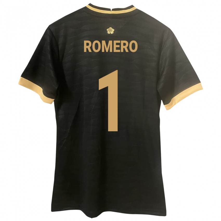 Uomo Maglia Panamá Manuel Romero #1 Nero Kit Gara Away 24-26 Maglietta