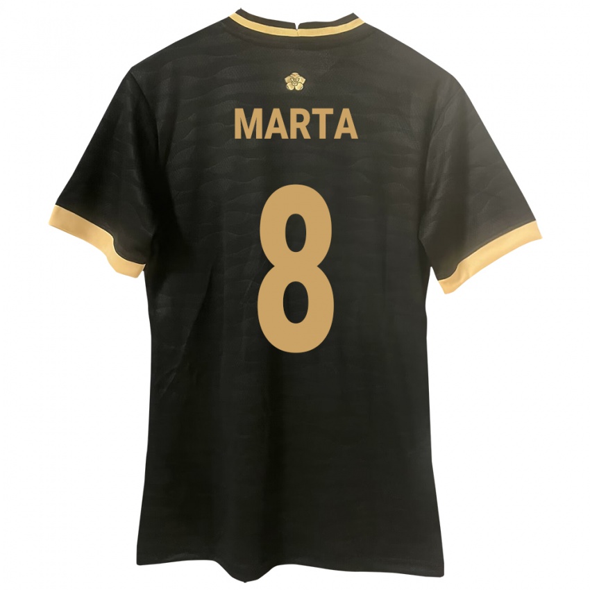 Uomo Maglia Panamá Aldair Marta #8 Nero Kit Gara Away 24-26 Maglietta