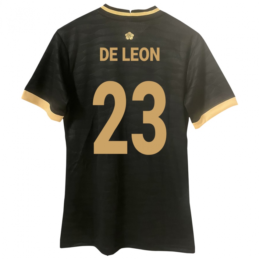 Uomo Maglia Panamá Yerenis De León #23 Nero Kit Gara Away 24-26 Maglietta