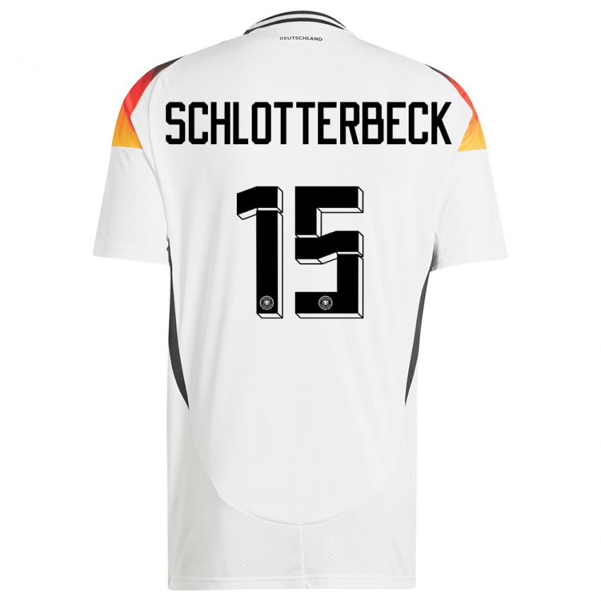 Donna Maglia Germania Nico Schlotterbeck #15 Bianco Kit Gara Home 24-26 Maglietta