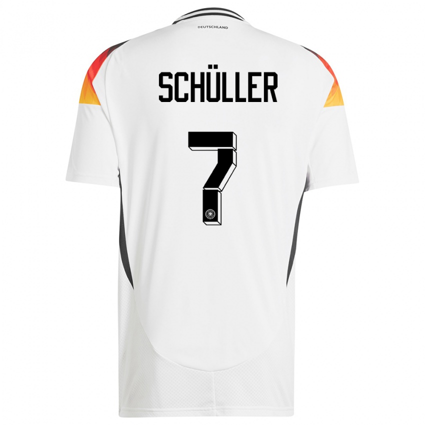 Donna Maglia Germania Lea Schuller #7 Bianco Kit Gara Home 24-26 Maglietta