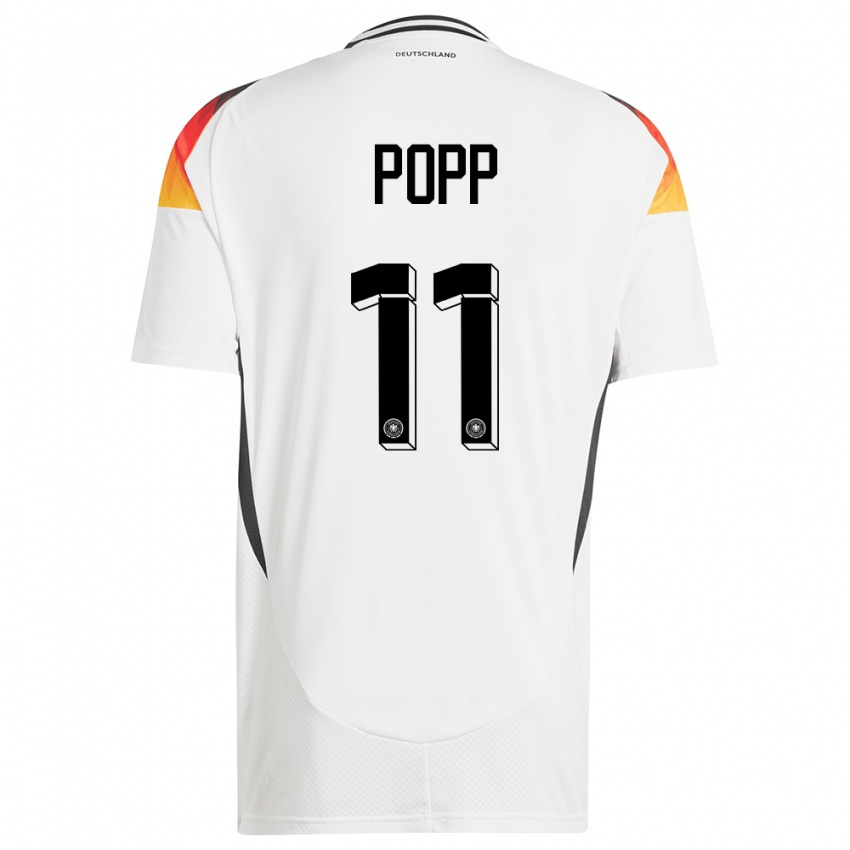 Donna Maglia Germania Alexandra Popp #11 Bianco Kit Gara Home 24-26 Maglietta