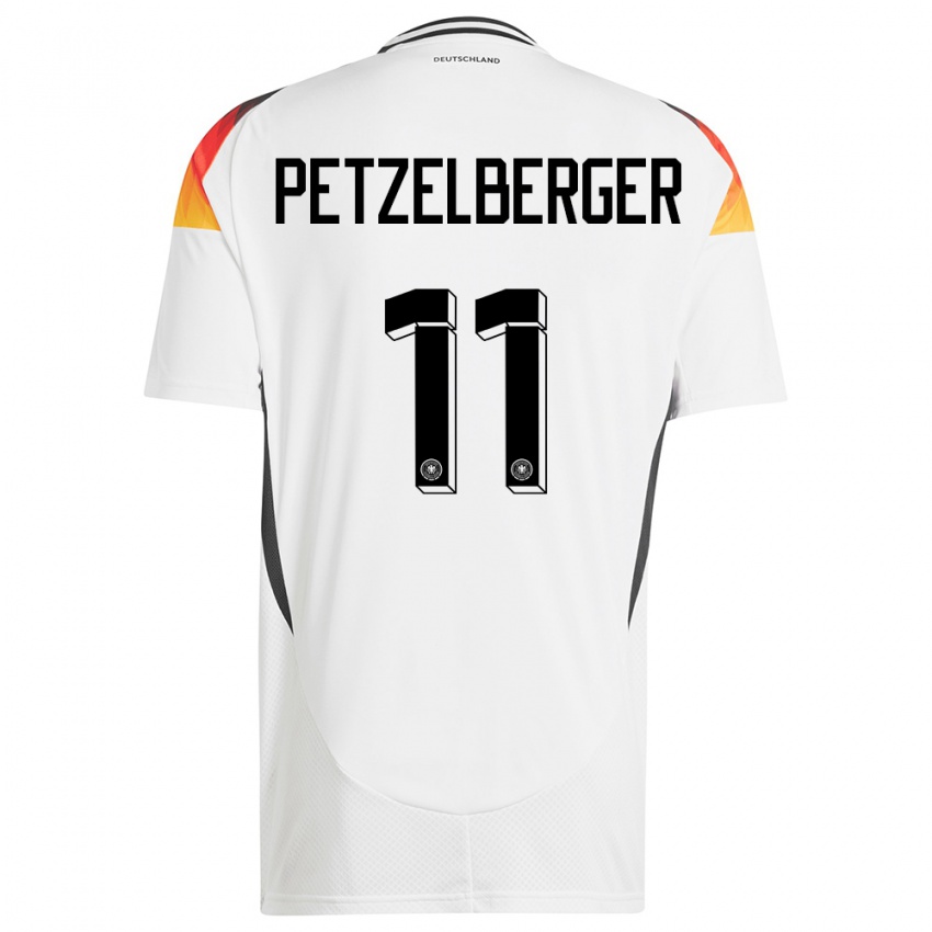 Donna Maglia Germania Ramona Petzelberger #11 Bianco Kit Gara Home 24-26 Maglietta