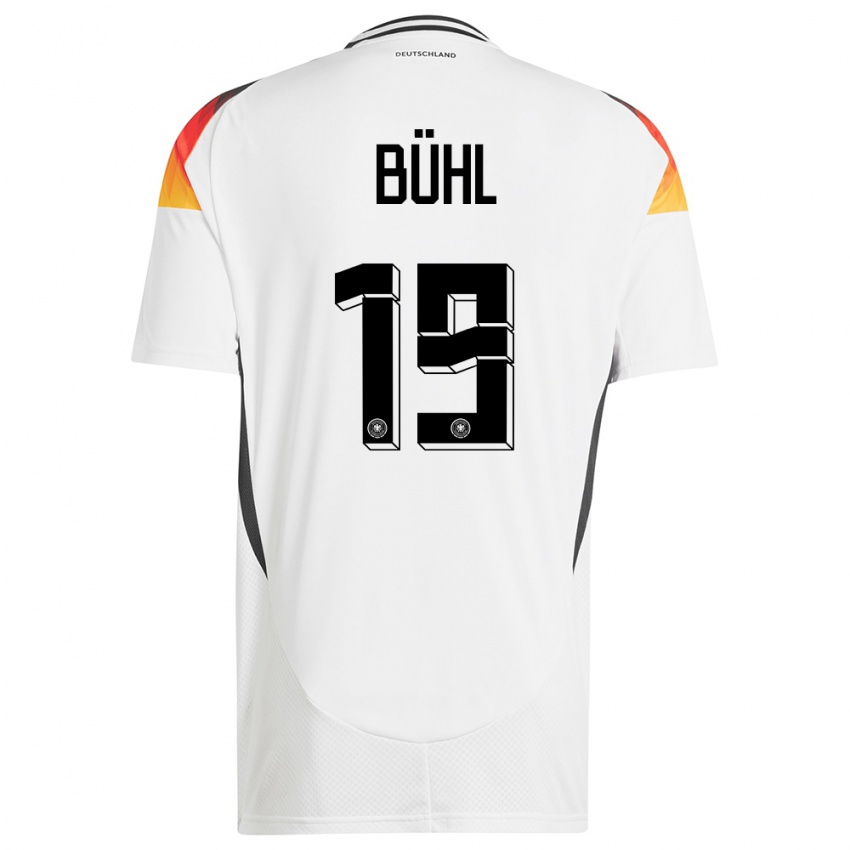 Donna Maglia Germania Klara Buhl #19 Bianco Kit Gara Home 24-26 Maglietta