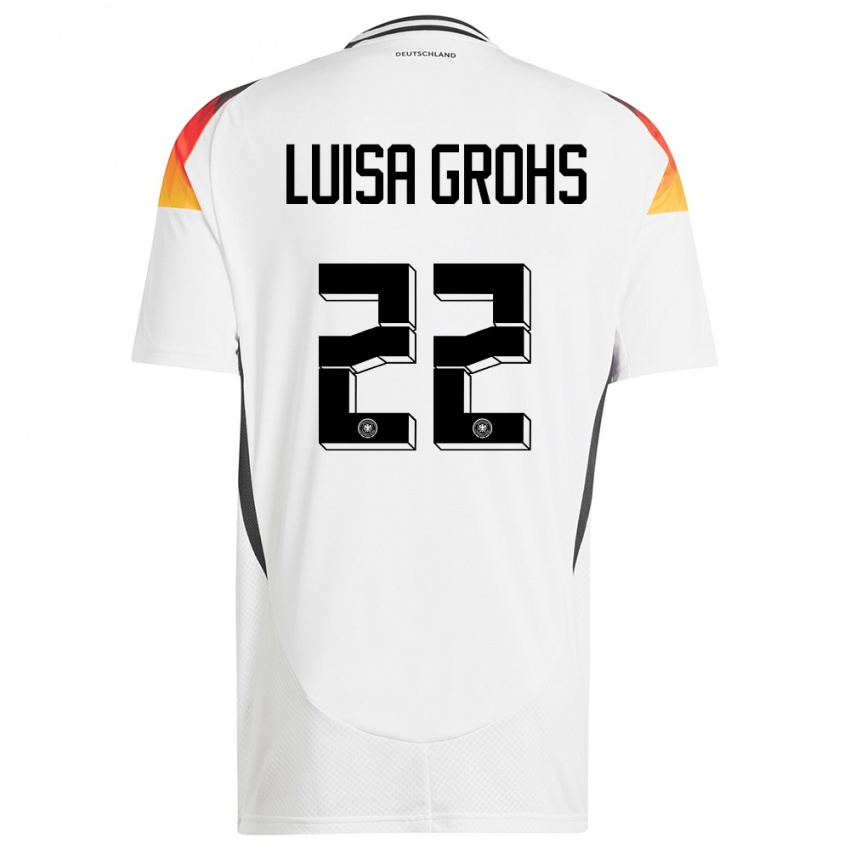 Donna Maglia Germania Maria Luisa Grohs #22 Bianco Kit Gara Home 24-26 Maglietta