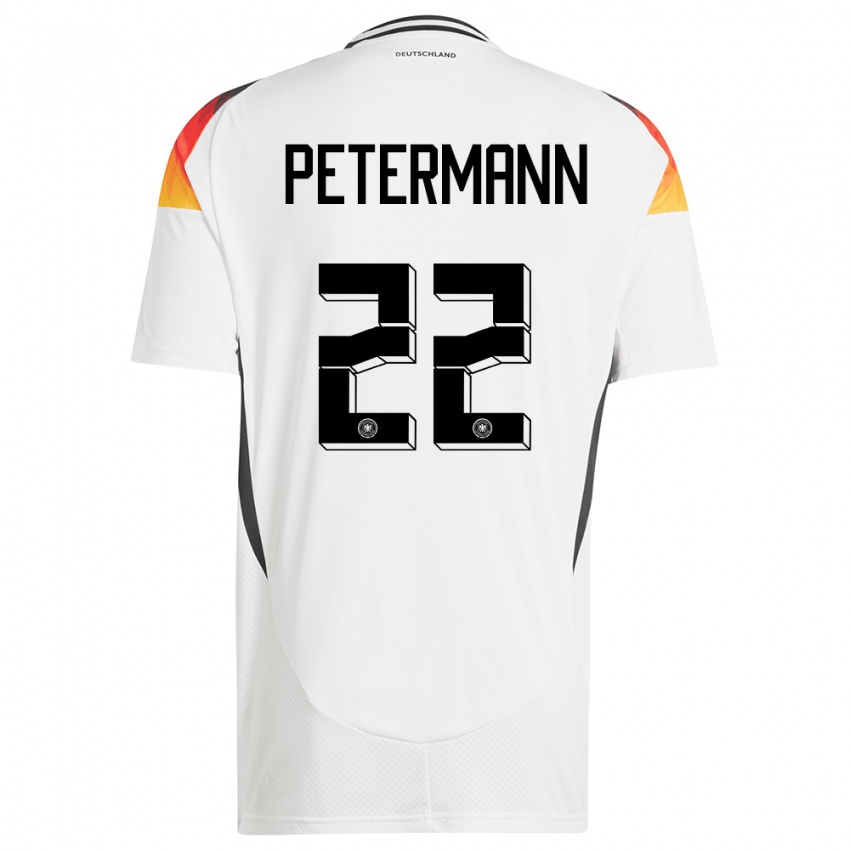 Donna Maglia Germania Lena Petermann #22 Bianco Kit Gara Home 24-26 Maglietta