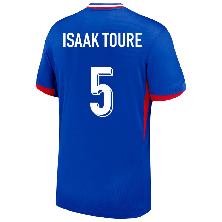 Donna Maglia Francia Souleymane Isaak Toure #5 Blu Kit Gara Home 24-26 Maglietta