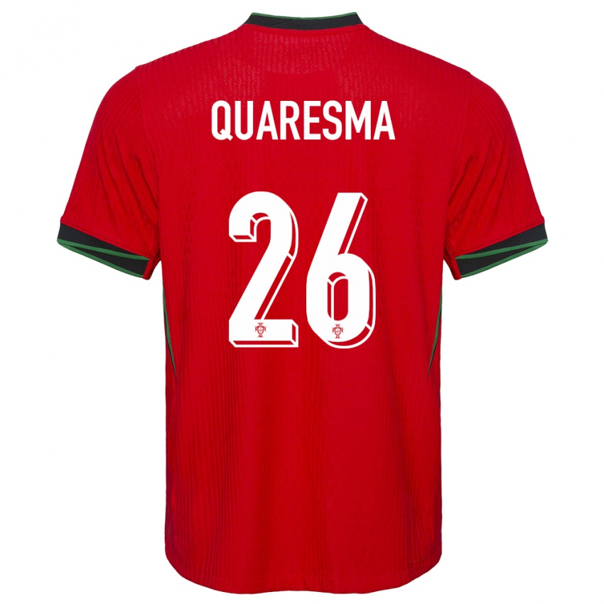 Donna Maglia Portogallo Eduardo Quaresma #26 Rosso Kit Gara Home 24-26 Maglietta