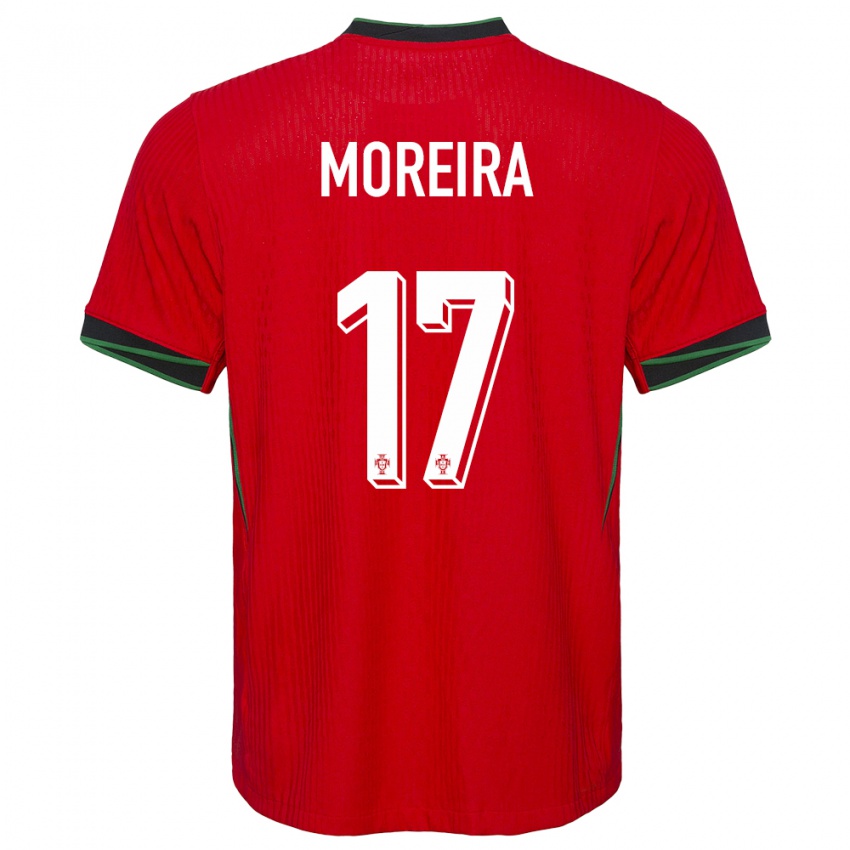 Donna Maglia Portogallo Afonso Moreira #17 Rosso Kit Gara Home 24-26 Maglietta