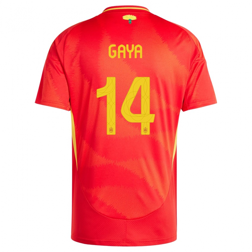 Donna Maglia Spagna Jose Gaya #14 Rosso Kit Gara Home 24-26 Maglietta