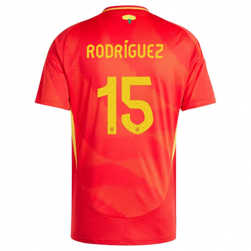 Donna Maglia Spagna Dani Rodriguez #15 Rosso Kit Gara Home 24-26 Maglietta