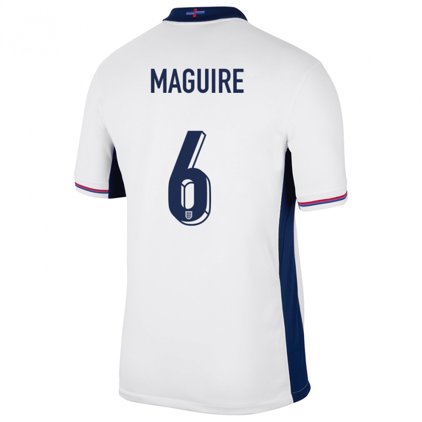 Donna Maglia Inghilterra Harry Maguire #6 Bianco Kit Gara Home 24-26 Maglietta