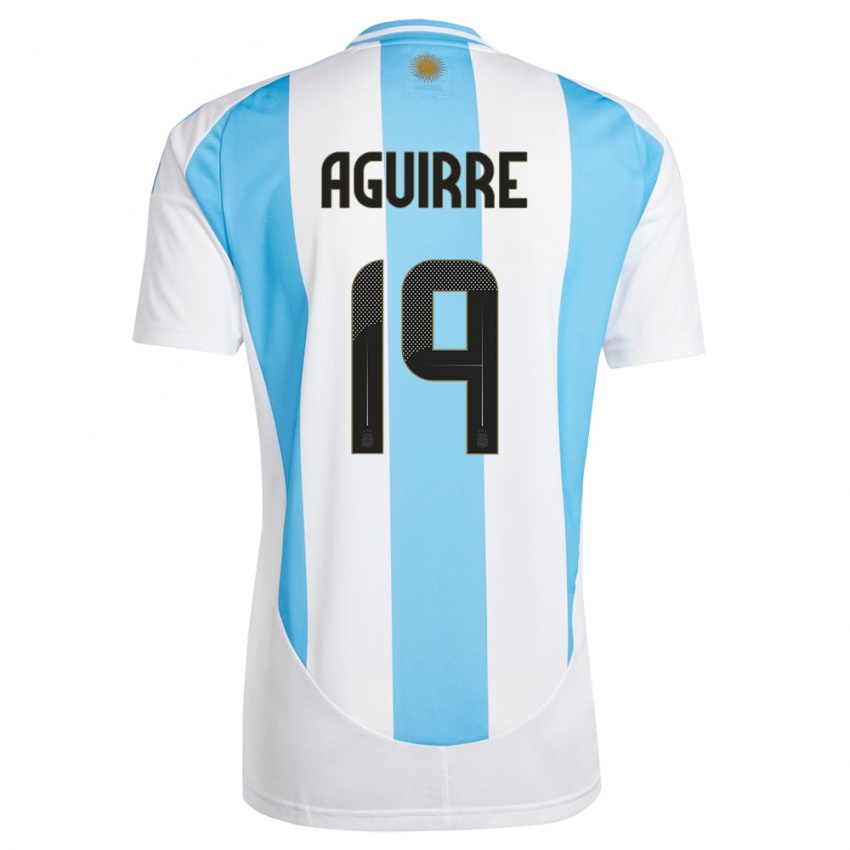 Donna Maglia Argentina Brian Aguirre #19 Bianco Blu Kit Gara Home 24-26 Maglietta