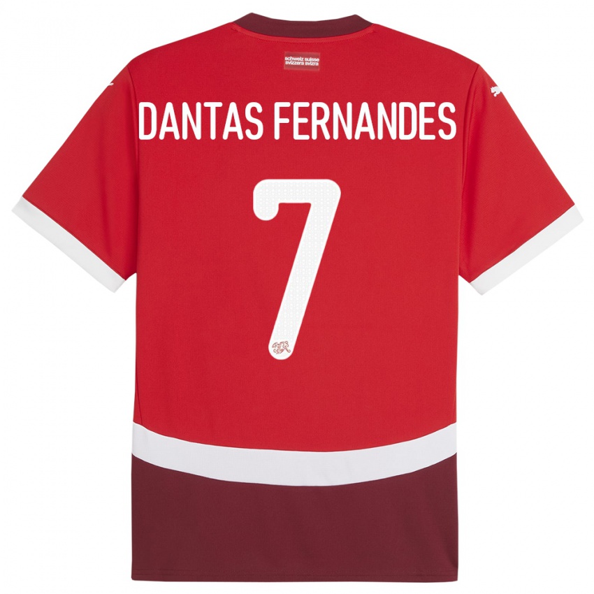 Donna Maglia Svizzera Ronaldo Dantas Fernandes #7 Rosso Kit Gara Home 24-26 Maglietta