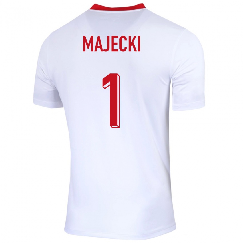 Donna Maglia Polonia Radoslaw Majecki #1 Bianco Kit Gara Home 24-26 Maglietta