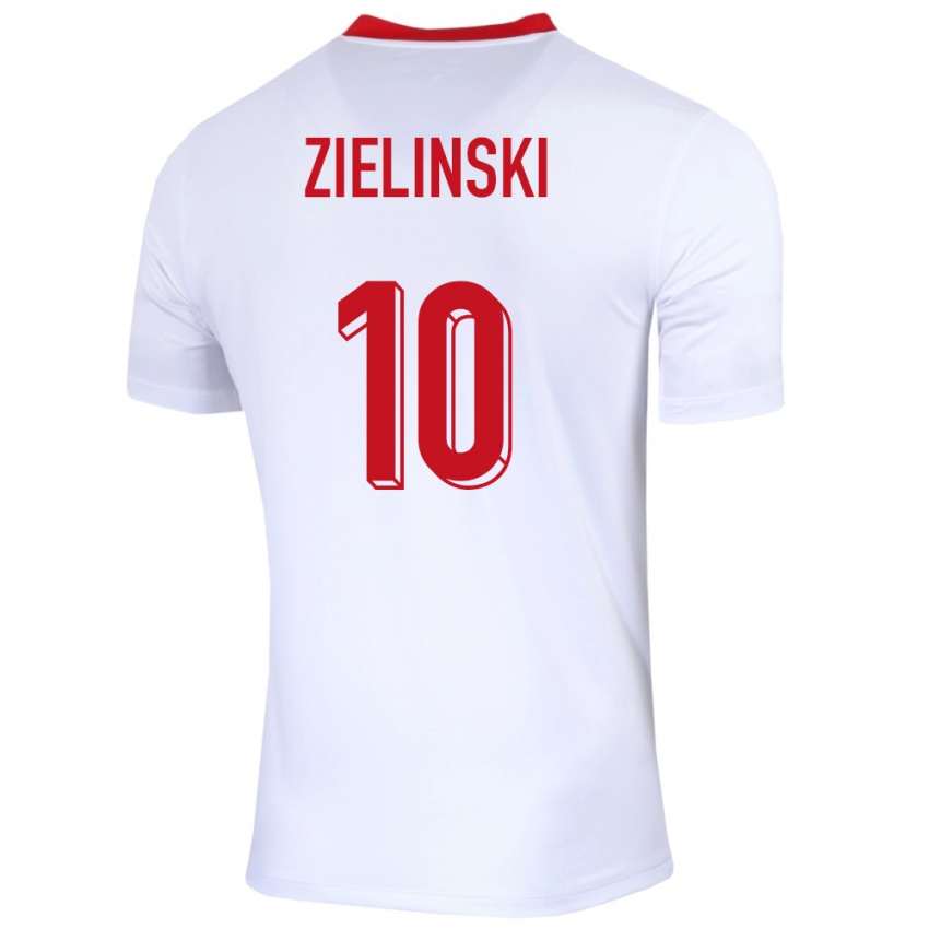 Donna Maglia Polonia Piotr Zielinski #10 Bianco Kit Gara Home 24-26 Maglietta