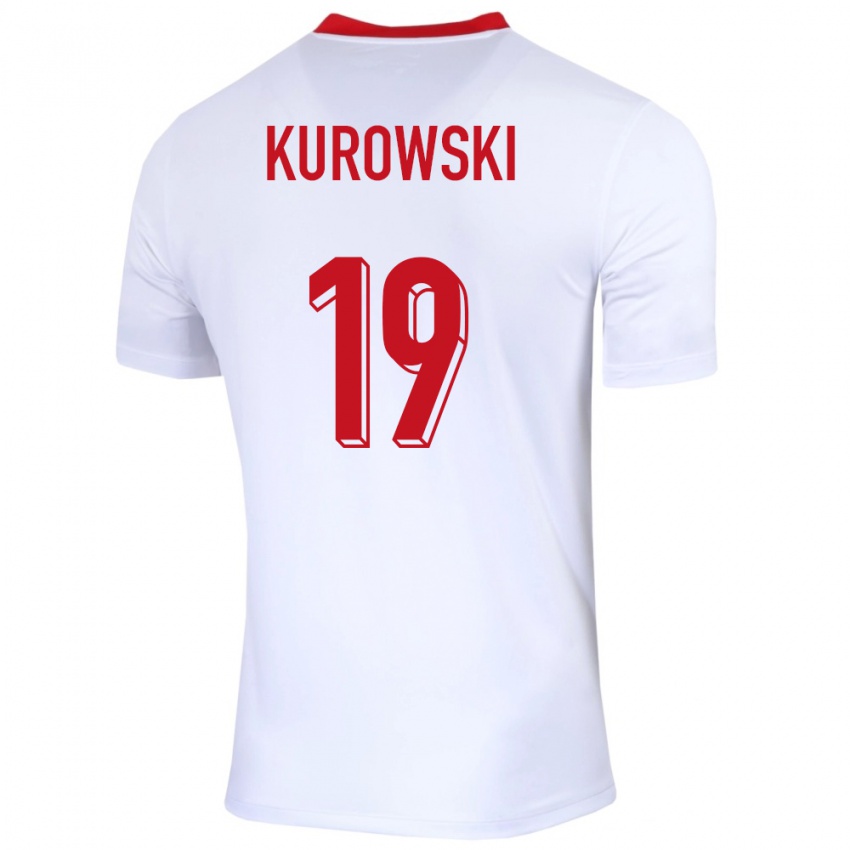 Donna Maglia Polonia Milosz Kurowski #19 Bianco Kit Gara Home 24-26 Maglietta